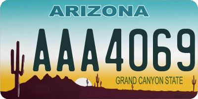 AZ license plate AAA4069