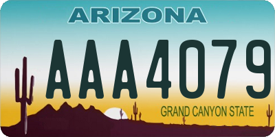 AZ license plate AAA4079