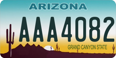 AZ license plate AAA4082