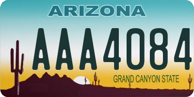AZ license plate AAA4084