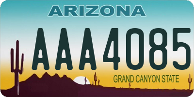 AZ license plate AAA4085