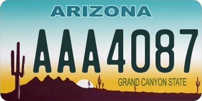 AZ license plate AAA4087