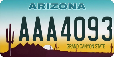 AZ license plate AAA4093