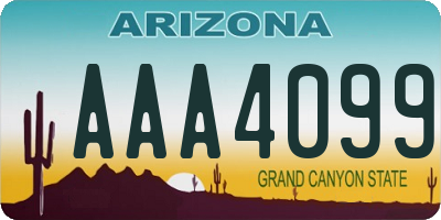 AZ license plate AAA4099