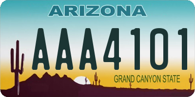 AZ license plate AAA4101