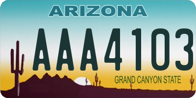 AZ license plate AAA4103