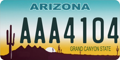 AZ license plate AAA4104