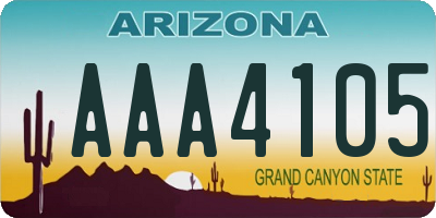 AZ license plate AAA4105