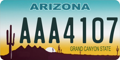 AZ license plate AAA4107