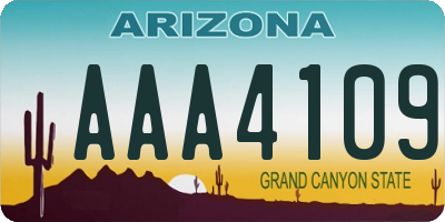 AZ license plate AAA4109