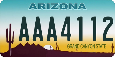 AZ license plate AAA4112