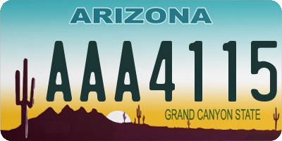 AZ license plate AAA4115