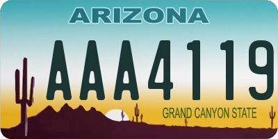 AZ license plate AAA4119