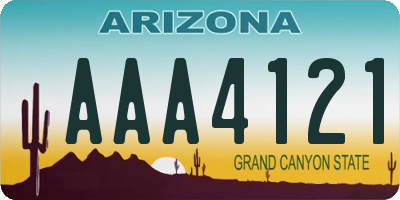 AZ license plate AAA4121