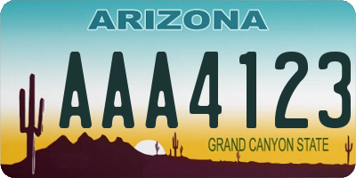 AZ license plate AAA4123