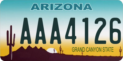 AZ license plate AAA4126