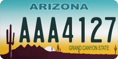 AZ license plate AAA4127