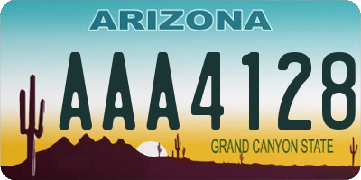 AZ license plate AAA4128