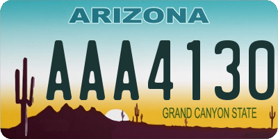 AZ license plate AAA4130