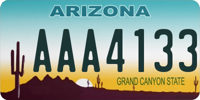 AZ license plate AAA4133