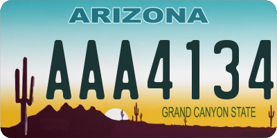 AZ license plate AAA4134