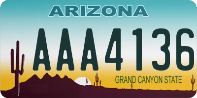 AZ license plate AAA4136