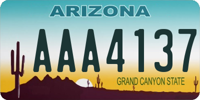 AZ license plate AAA4137