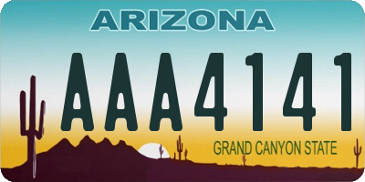 AZ license plate AAA4141