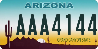 AZ license plate AAA4144