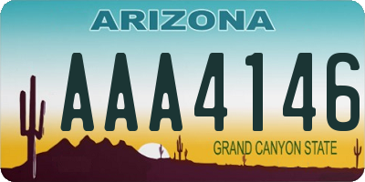 AZ license plate AAA4146