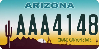AZ license plate AAA4148