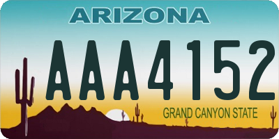 AZ license plate AAA4152