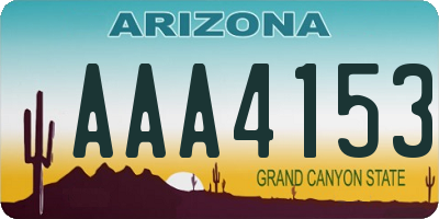 AZ license plate AAA4153