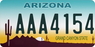 AZ license plate AAA4154