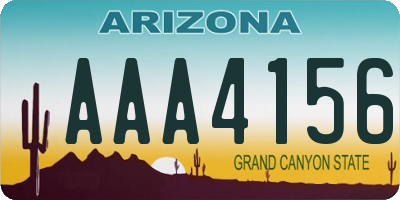 AZ license plate AAA4156