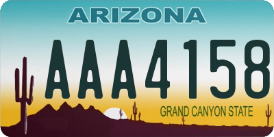 AZ license plate AAA4158