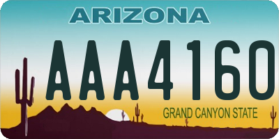 AZ license plate AAA4160