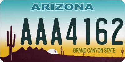 AZ license plate AAA4162