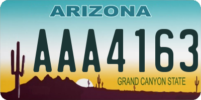 AZ license plate AAA4163