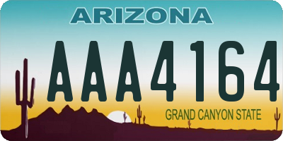 AZ license plate AAA4164