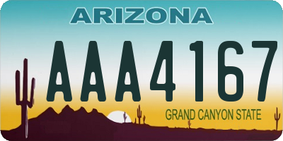 AZ license plate AAA4167