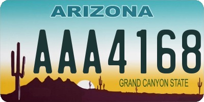 AZ license plate AAA4168