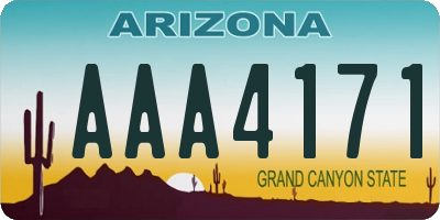 AZ license plate AAA4171