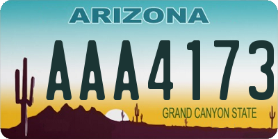 AZ license plate AAA4173