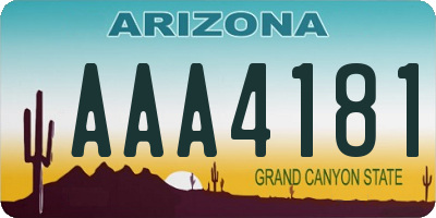 AZ license plate AAA4181