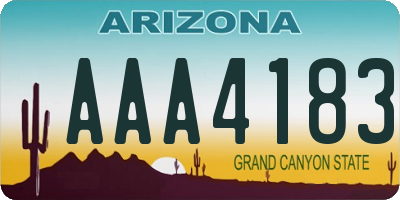 AZ license plate AAA4183