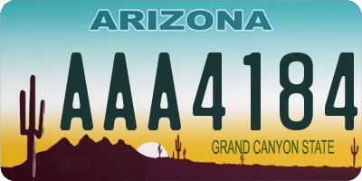 AZ license plate AAA4184