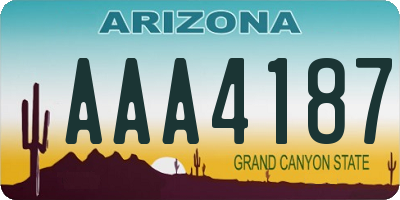 AZ license plate AAA4187