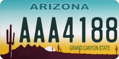 AZ license plate AAA4188