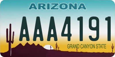 AZ license plate AAA4191